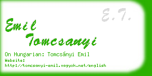 emil tomcsanyi business card